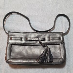 Elan Metallic Shoulder Bag with Tassels